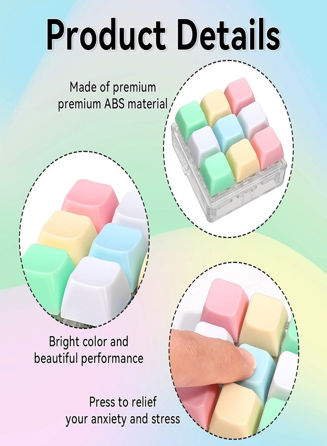 DEARIDAP Keyboard Fidget, 9-in-1 Keyboard Keychain Push Bubble Sensory Fidget Keychains, Anxiety and Stress Relief Gifts for Adults Friends (Rainbow Colors) - Image 5